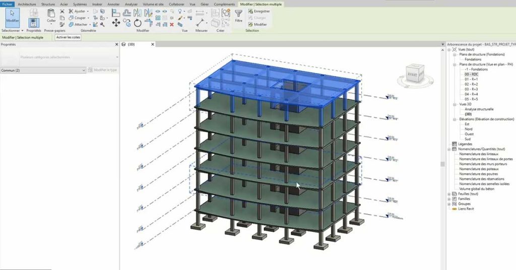 Structural BIM model from Revit