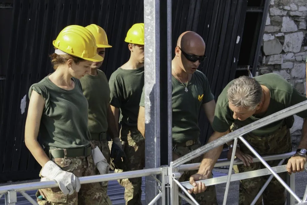 Team of Builders in Yellow Safety Helmets, Construction team, Construction Of Commercial Fit Outs