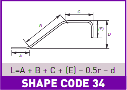Rebar BS Shape Code 34