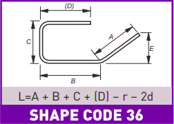 Rebar BS Shape Code 36